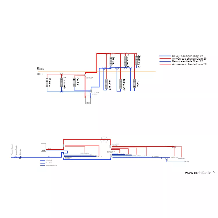 Barbechat chauffage variante. Plan de 
