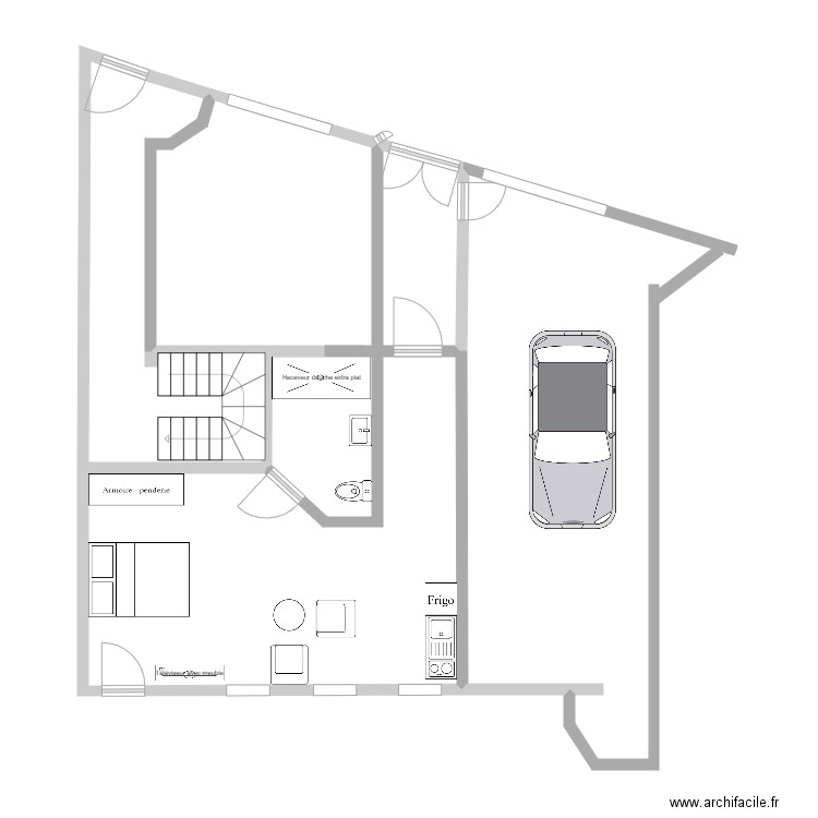 plan1. Plan de 3 pièces et 67 m2