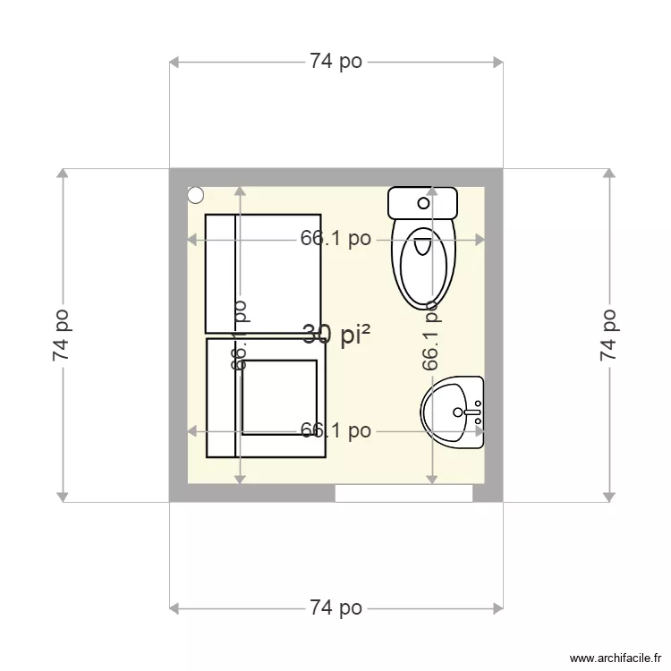 Salle de bain. Plan de 