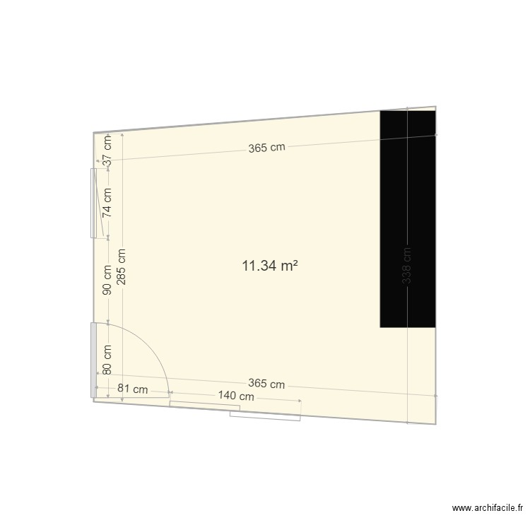 CUISINE. Plan de 1 pièce et 11 m2