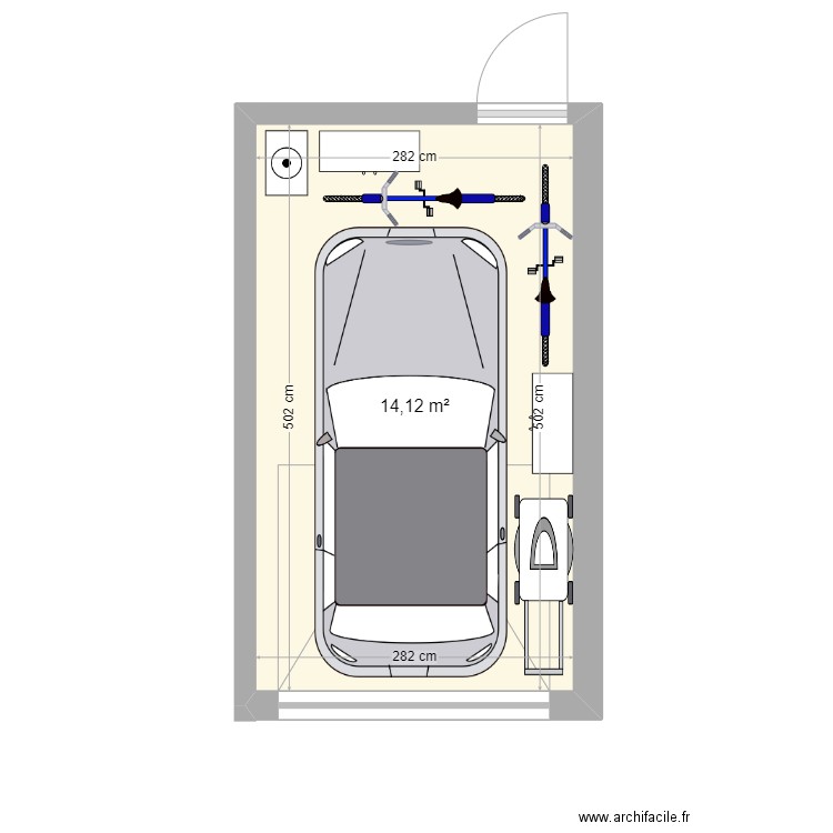 maison . Plan de 1 pièce et 14 m2