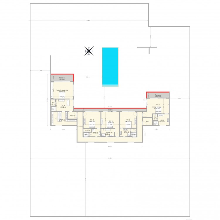 1er Etage v3 avec Meubles. Plan de 0 pièce et 0 m2