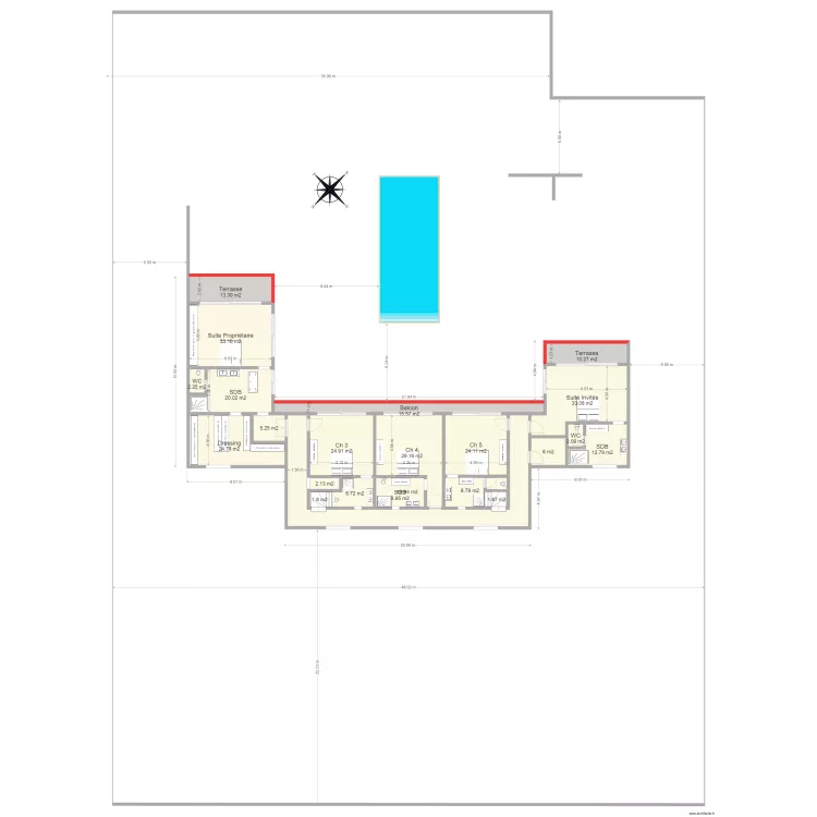 1er Etage v3 avec Meubles. Plan de 