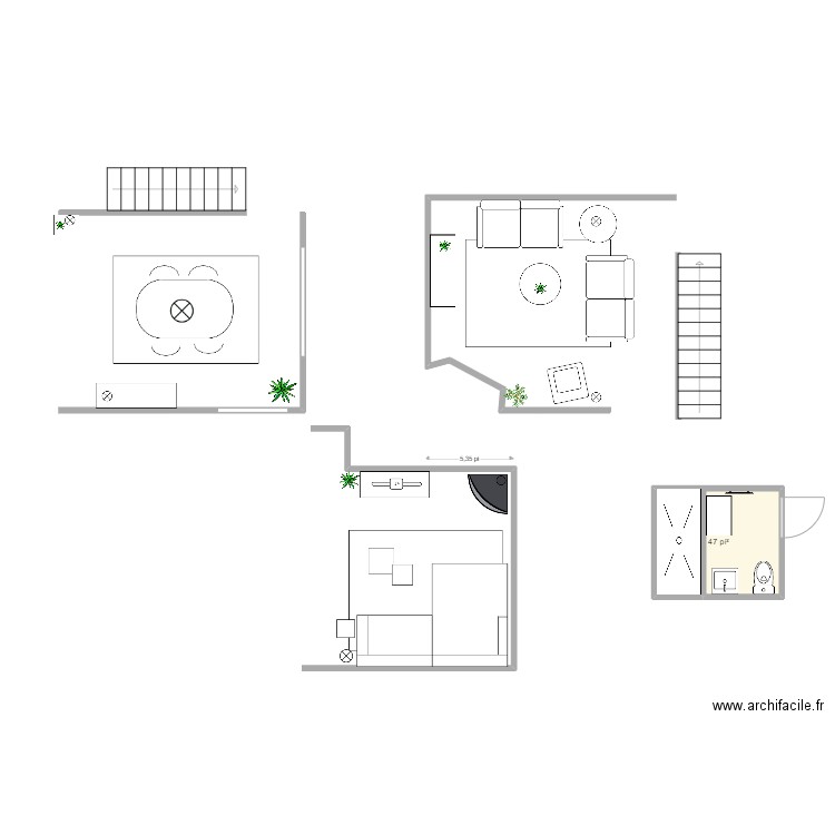 Manon. Plan de 1 pièce et 4 m2