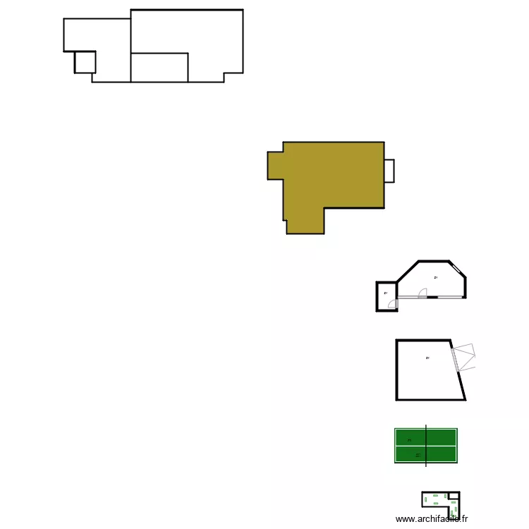 fournil et tennis. Plan de fournil et tennis. Plan de