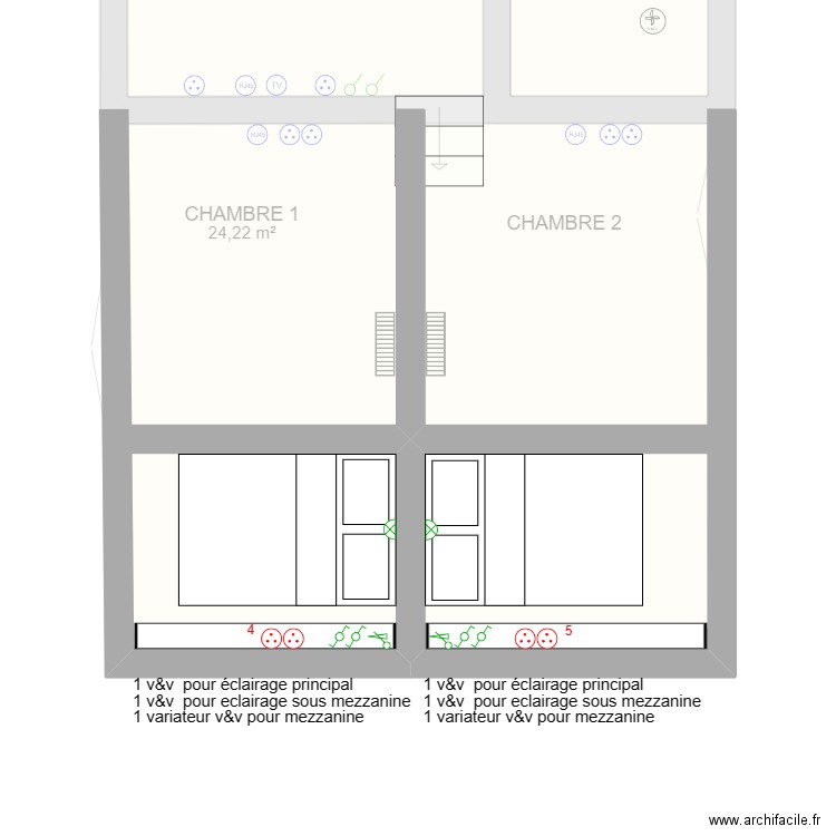 Mezzanine. Plan de 0 pièce et 0 m2