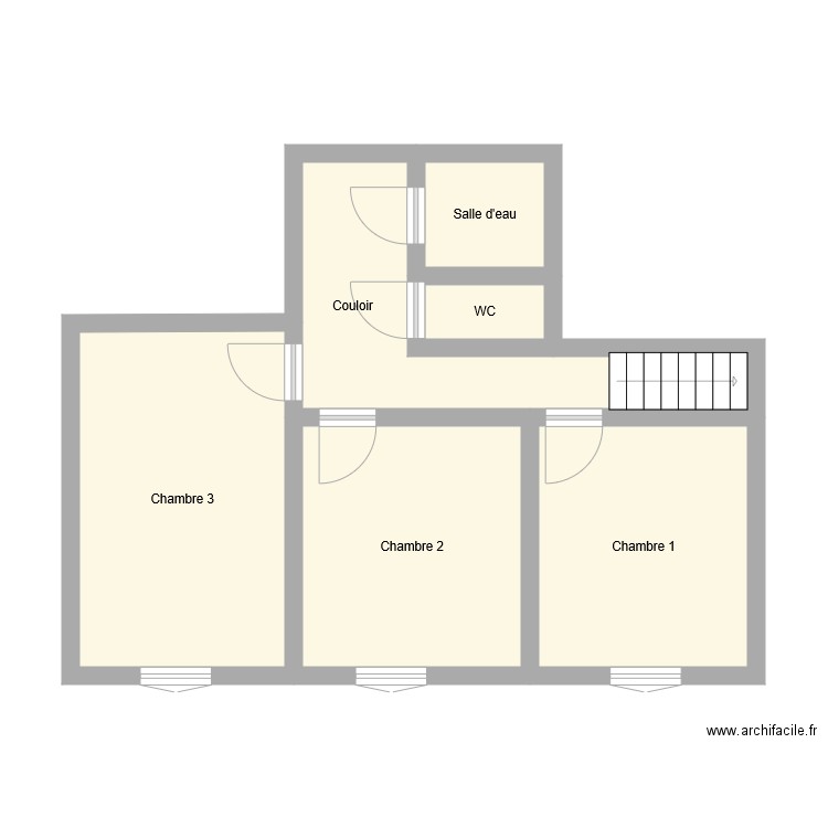 barou petit GR. Plan de 6 pièces et 46 m2