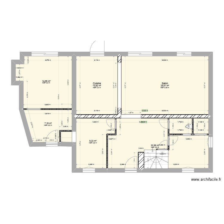 jaquemer dernier. Plan de 27 pièces et 260 m2