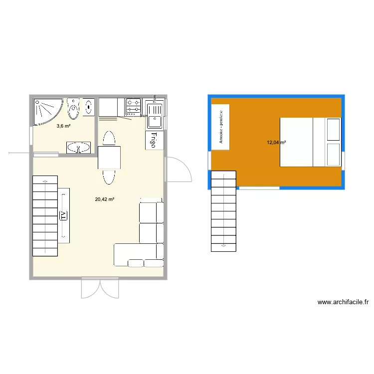 bungalow. Plan de bungalow. Plan de