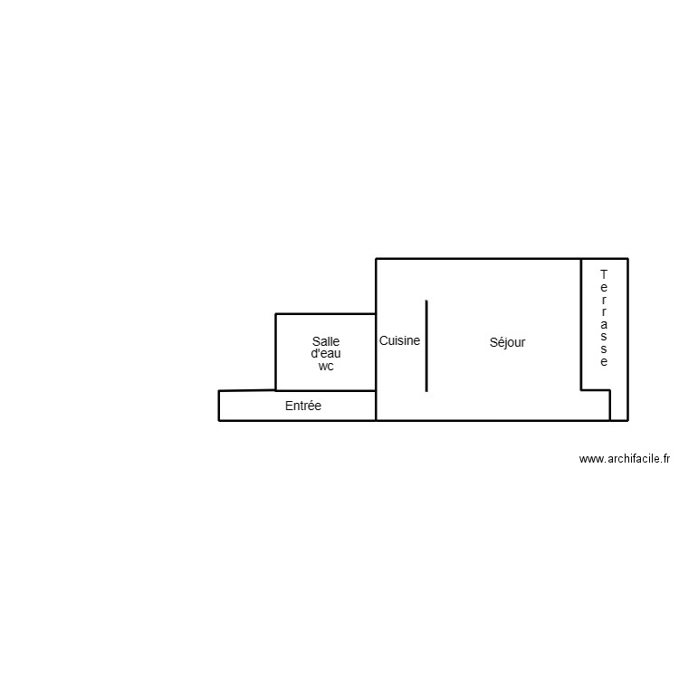 DOUARNENZ HARDY. Plan de 3 pièces et 20 m2