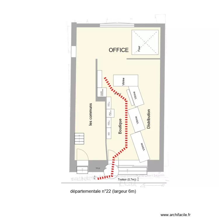 BOULANGERIE 1 circulation. Plan de 