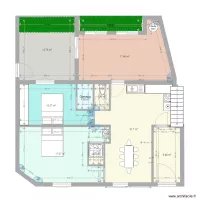 Plan T2 et T1 avec 2 Ch et 2 SDB