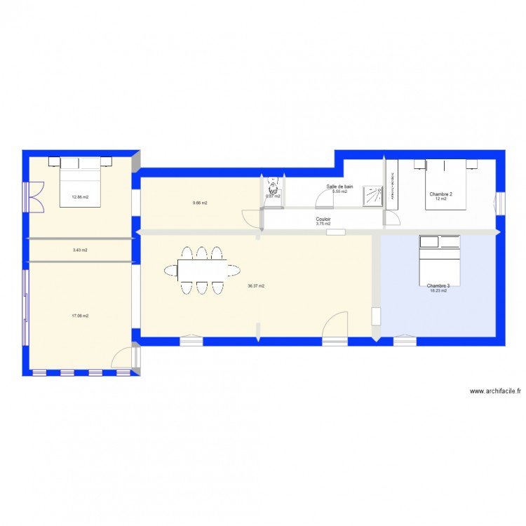 Extension. Plan de 0 pièce et 0 m2