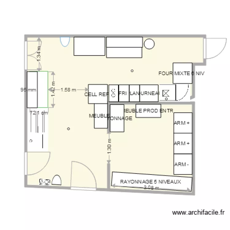 plan vs 1 m thevenet. Plan de 