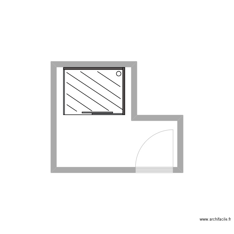 sdb. Plan de 1 pièce et 3 m2