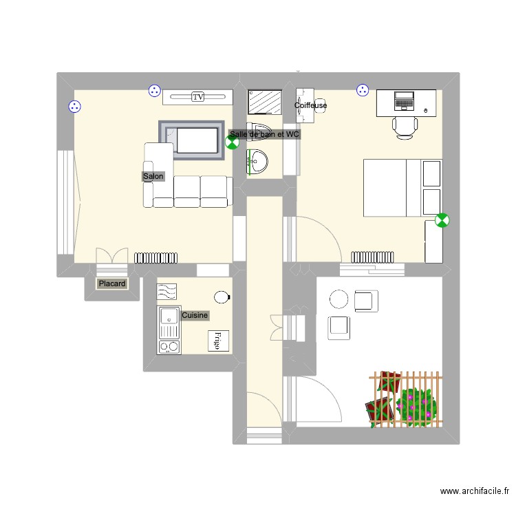 appart mtpll. Plan de 8 pièces et 17 m2