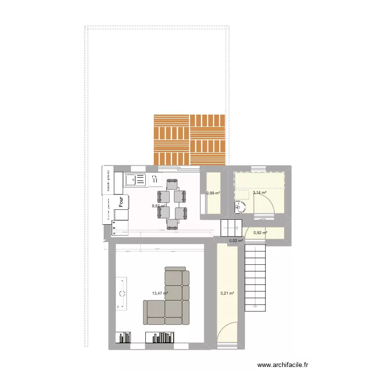 maison. Plan de 7  et 31 m²