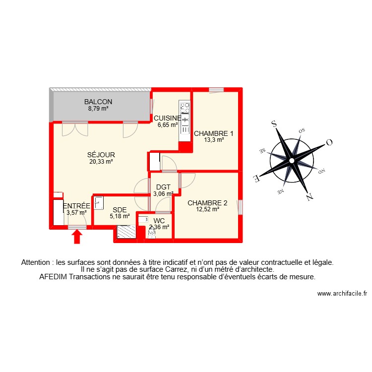 BI 30911. Plan de 13 pièces et 105 m2