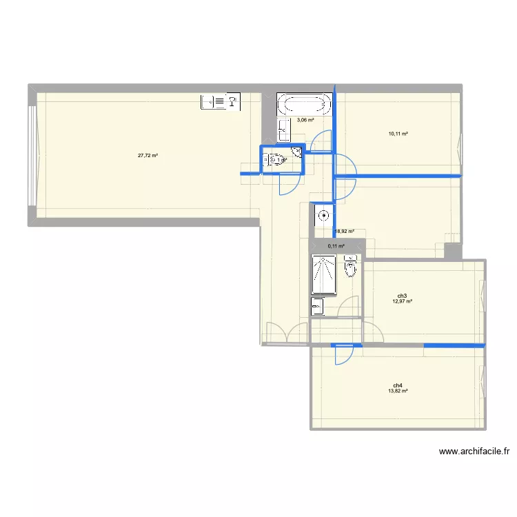 mur a creer. Plan de 