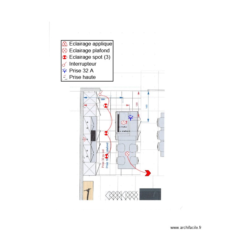 plan cuisine elec DERIGON 1. Plan de 0 pièce et 0 m2