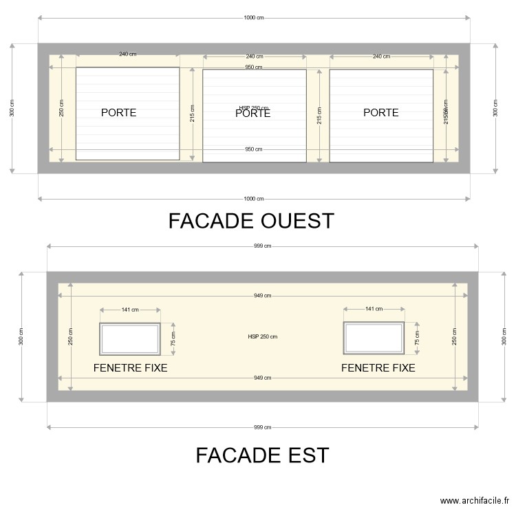 GARAGE. Plan de 2 pièces et 48 m2