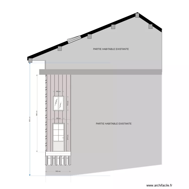 Fa&ccedil;ade B. Plan de 