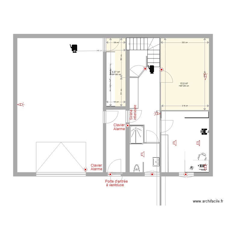 Auterive RDC alarme modifié. Plan de 0 pièce et 0 m2
