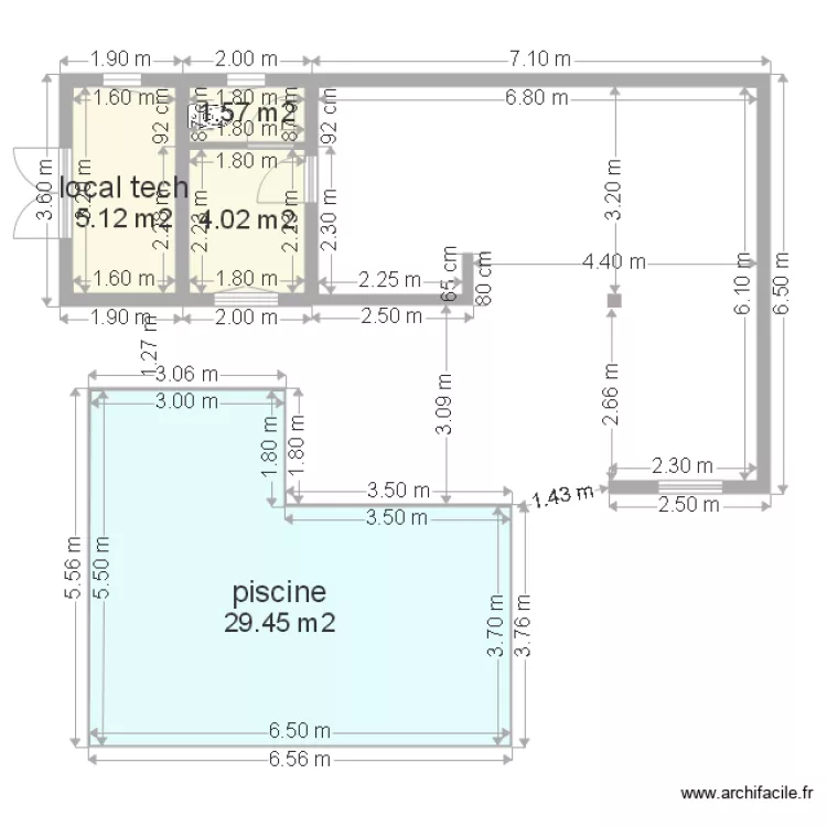 pool house L var1 sans mob. Plan de 