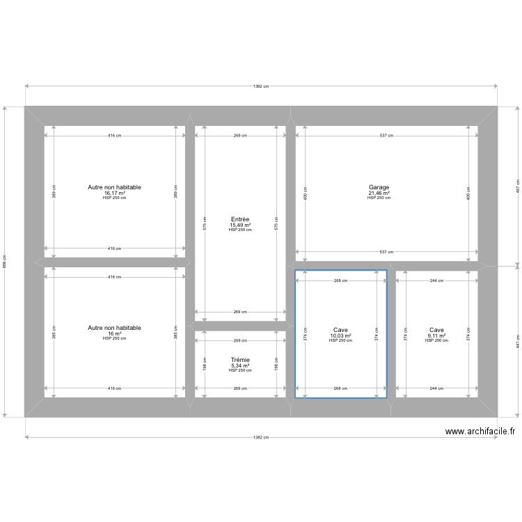 DE GASQUET . Plan de 28 pièces et 292 m2