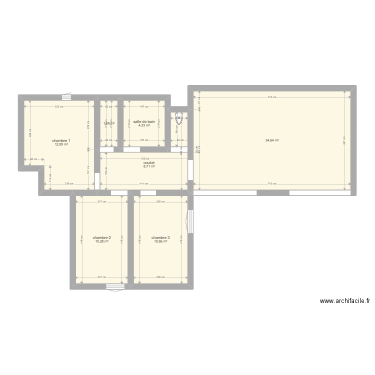 la roque alric. Plan de 7 pièces et 83 m2