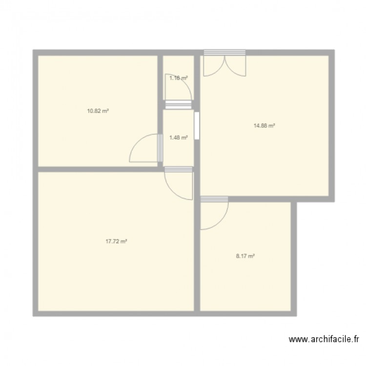 Teste. Plan de 6 pièces et 54 m2