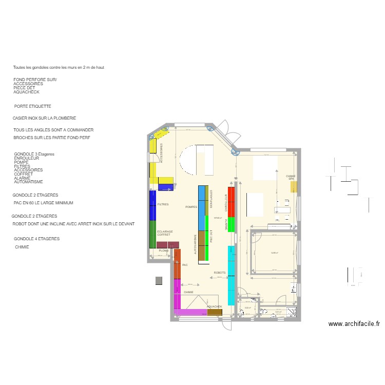 Magasin vide coté 3. Plan de 0 pièce et 0 m2