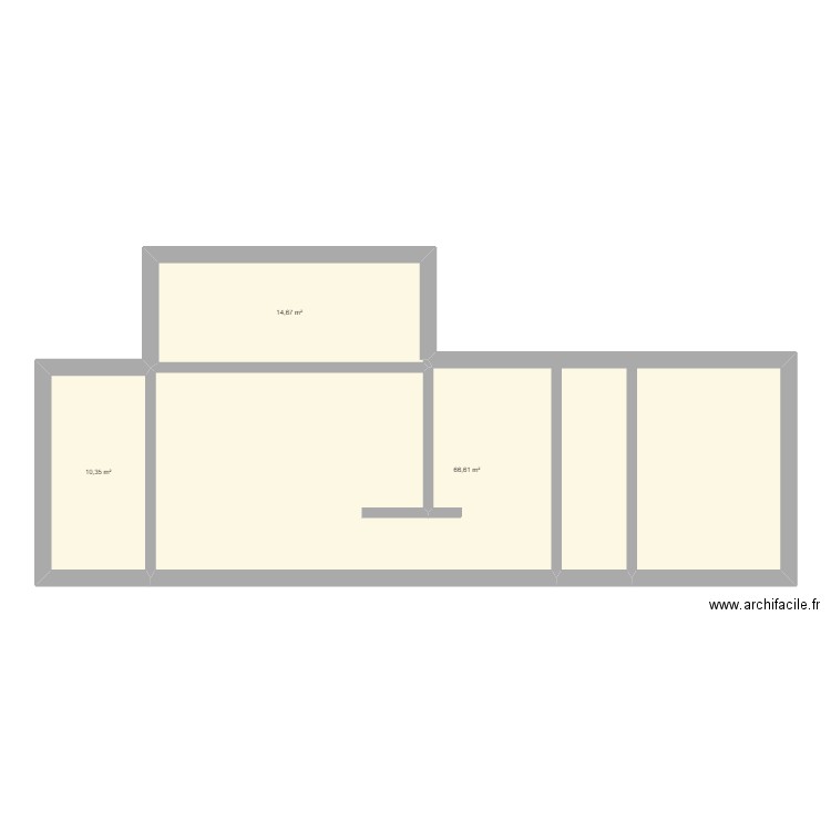 plan mezerolles. Plan de 3 pièces et 92 m2