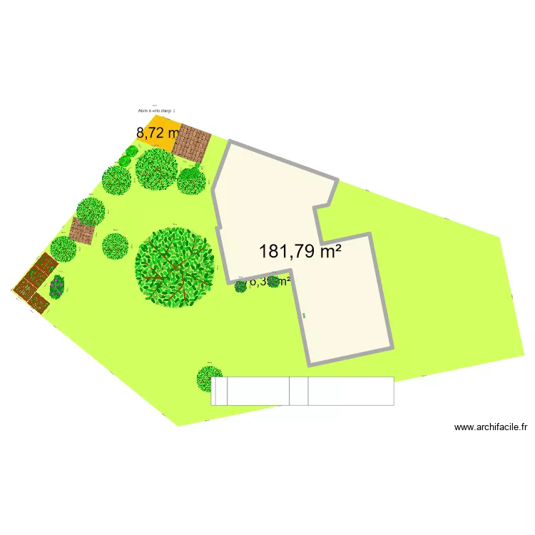 Abris &eacute;largi. Plan de 