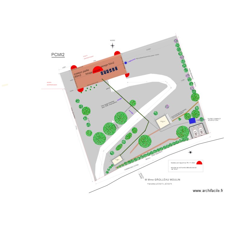 plan de masse 3. Plan de 2 pièces et 34 m2