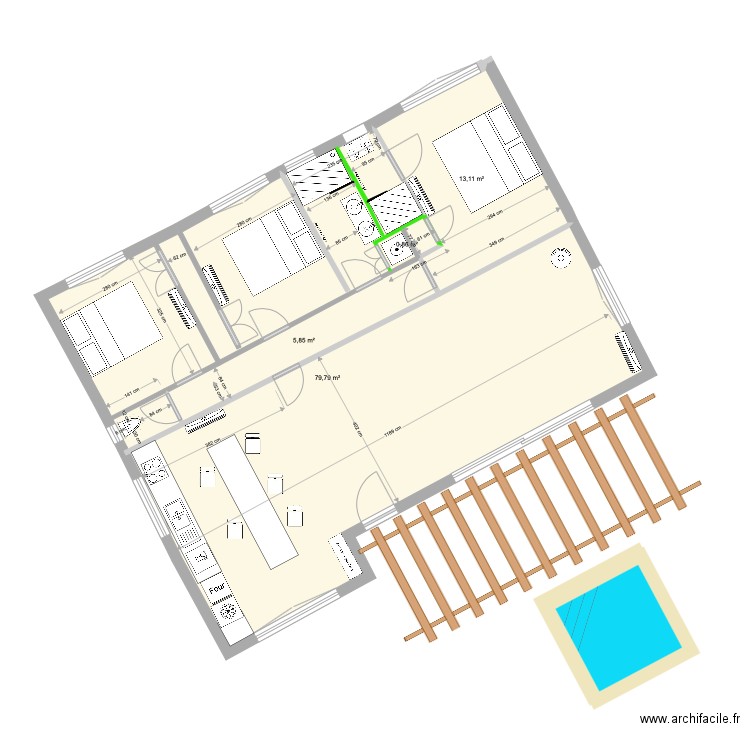 Abatilles travaux haut option2. Plan de 0 pièce et 0 m2