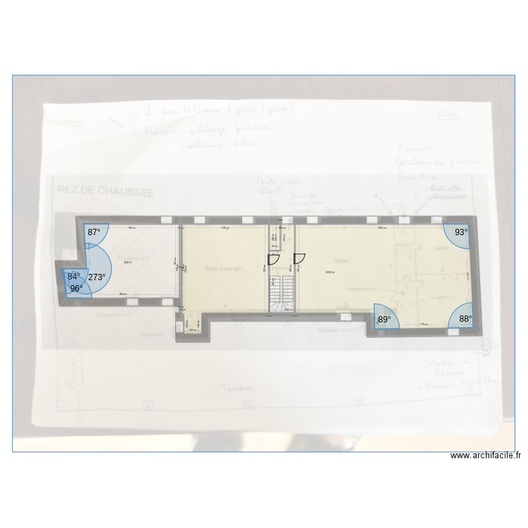 galet. Plan de 3 pièces et 217 m2