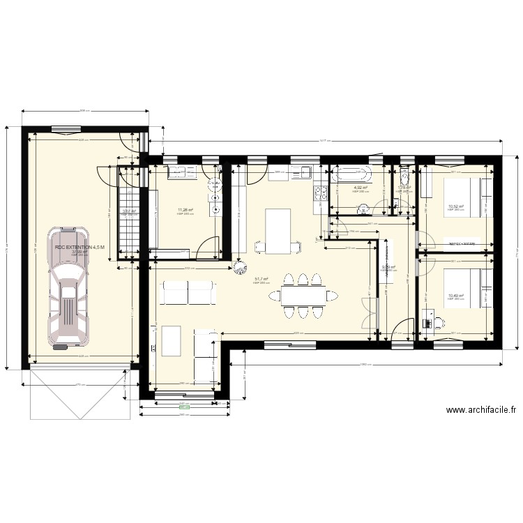 PLAN MAISON VENDEE RDC 4 5 du 01 07 2021. Plan de 0 pièce et 0 m2