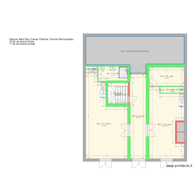 Cible 2 Pamiers F Soulie Moins apparts et tvx . Plan de 0 pièce et 0 m2