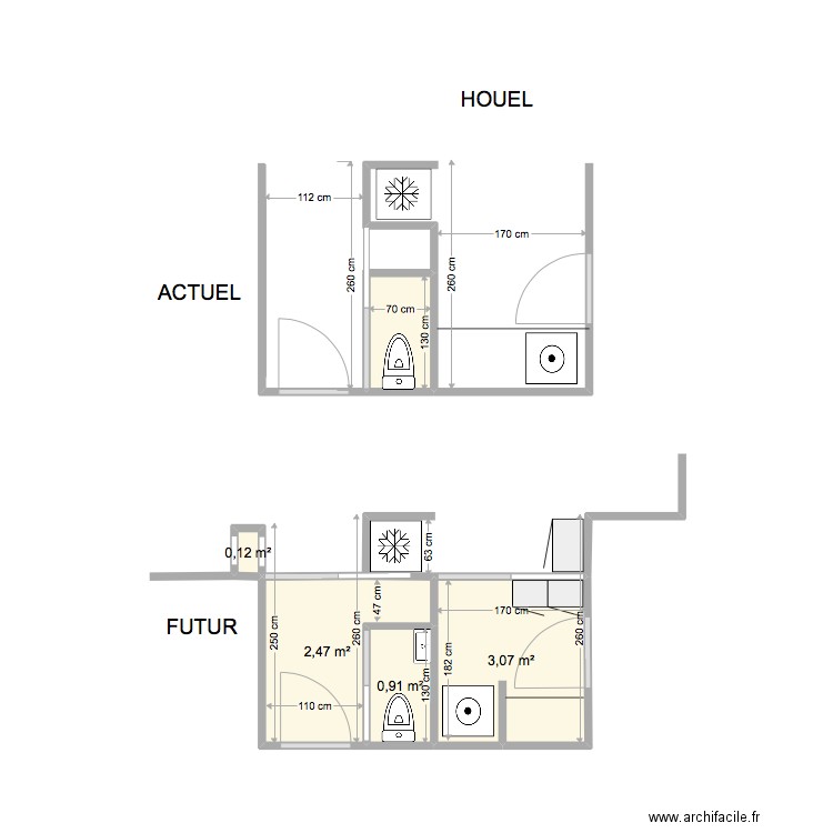 14 BIZET - WC 1e niveau - V2. Plan de 0 pièce et 0 m2
