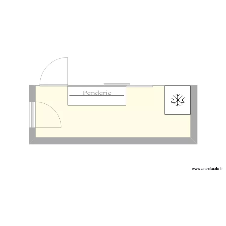 Verriere avant. Plan de 1  et 8 m²