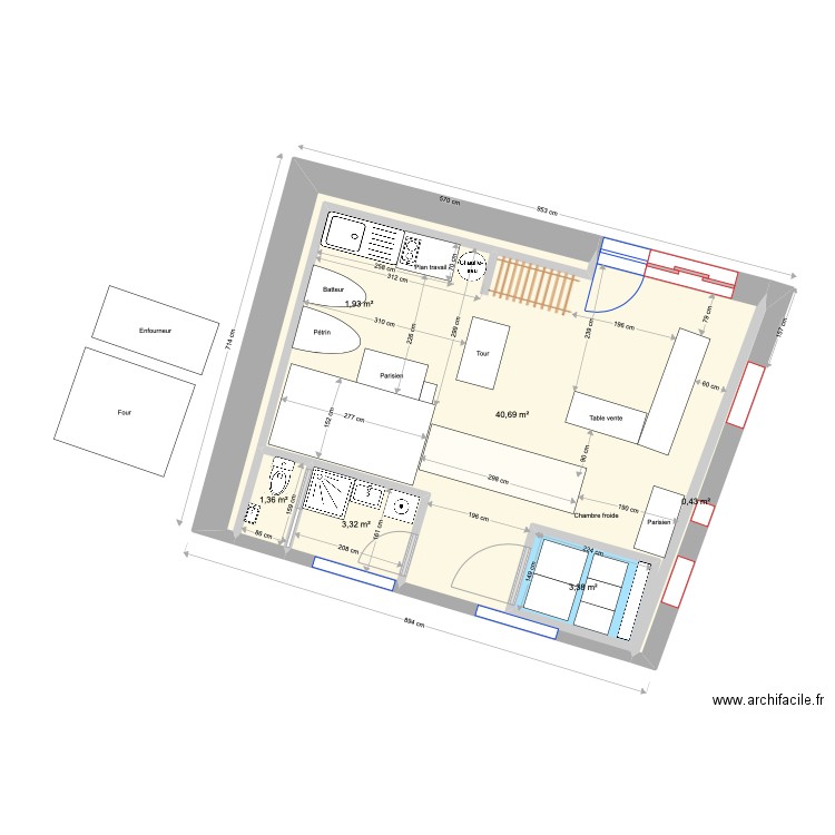 PamPain - RAZ V2. Plan de 6 pièces et 55 m2