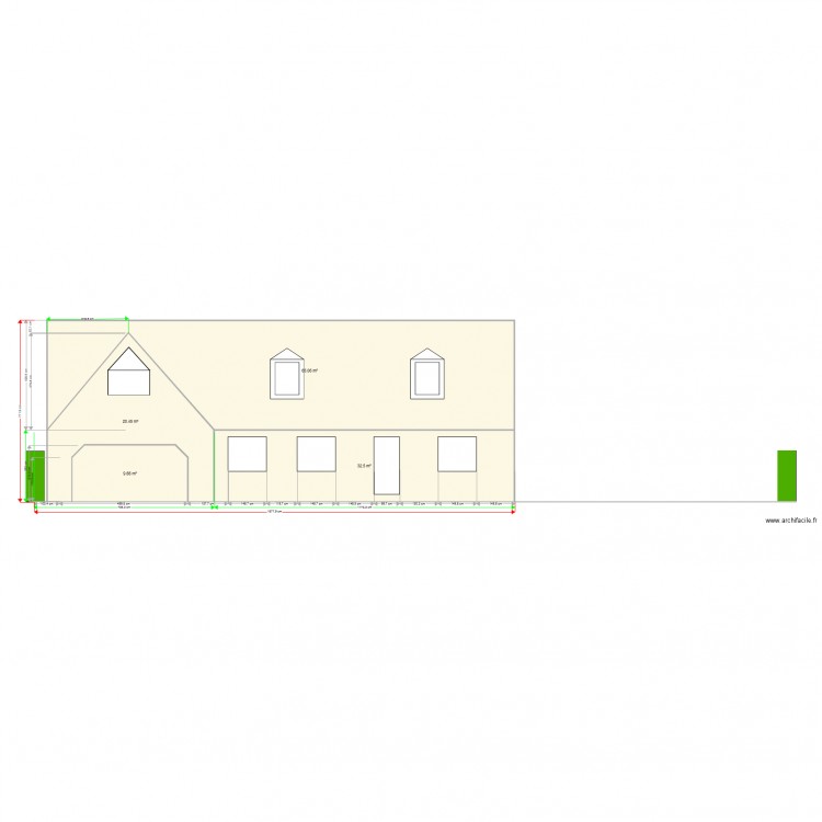 plan de coupe après travaux. Plan de 0 pièce et 0 m2