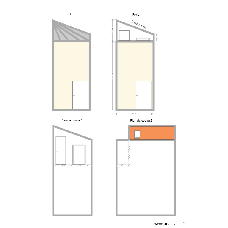 facade. Plan de 0 pièce et 0 m2