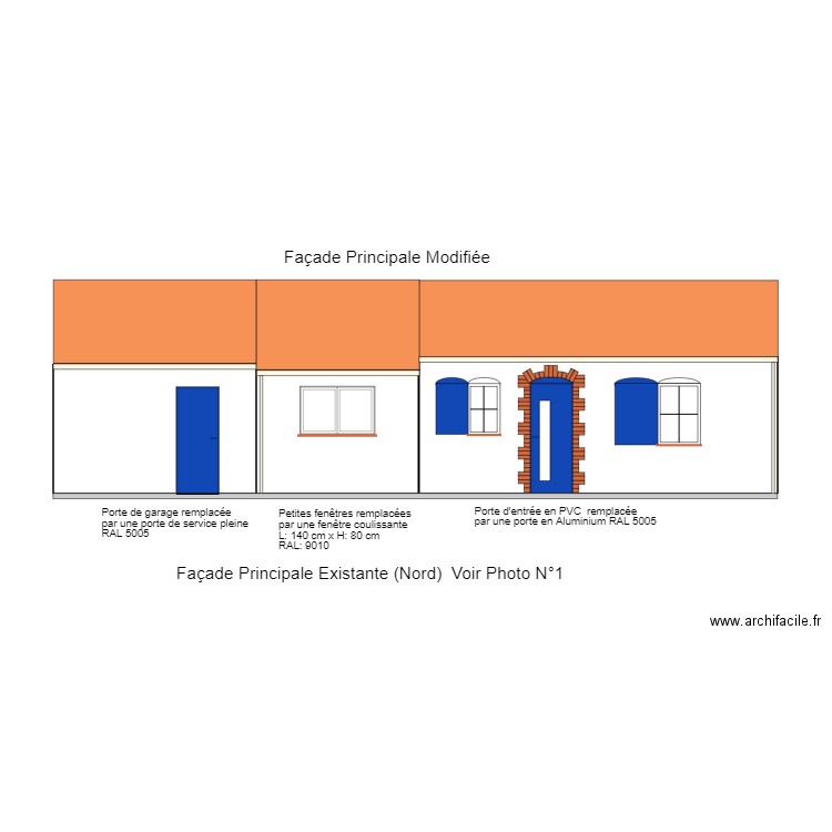 Insertion de modification de Façade. Plan de 0 pièce et 0 m2