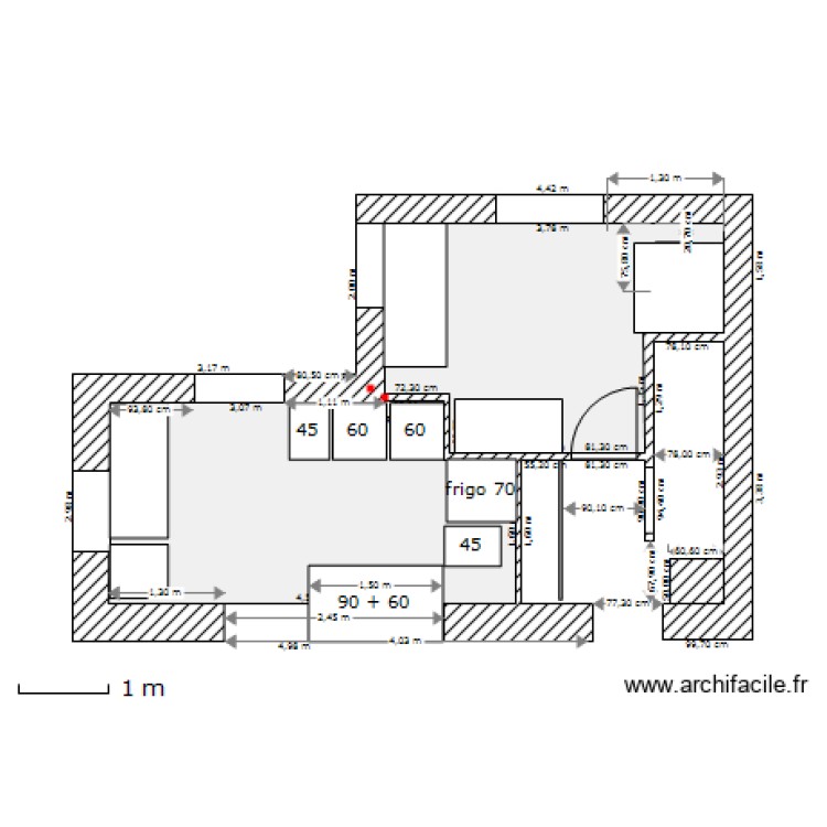 chambre   cuisine. Plan de 0 pièce et 0 m2