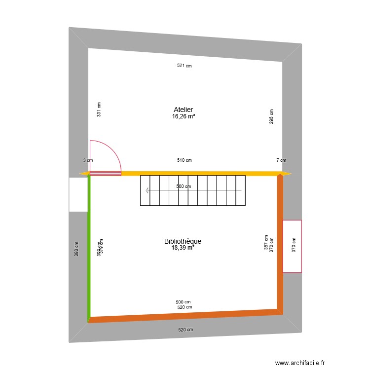 Ferro - Projet RDC. Plan de 3 pièces et 35 m2