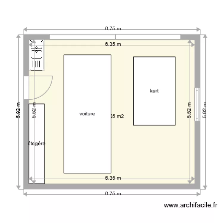 garage 40m2. Plan de 