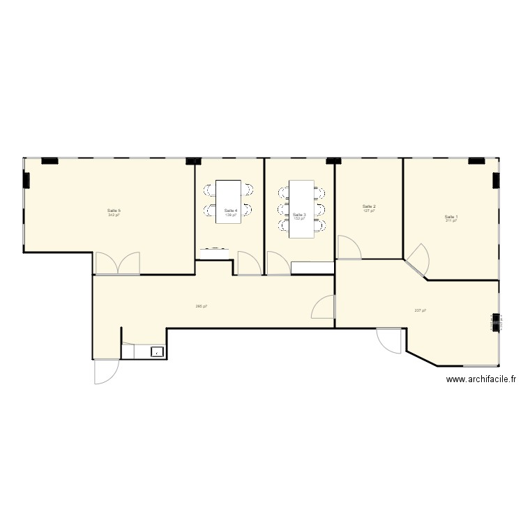 Plan salles. Plan de 16 pièces et 140 m2