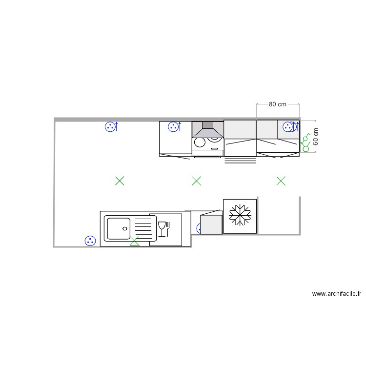 Cuisine. Plan de 0 pièce et 0 m2